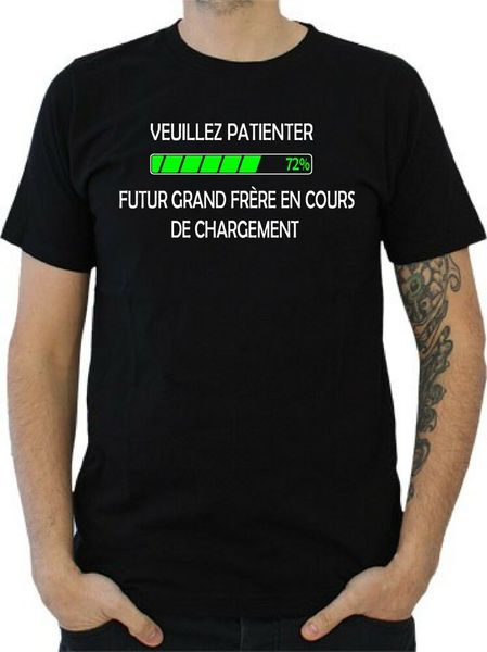 

mens t-shirt please wait big brother future being loaded, White;black