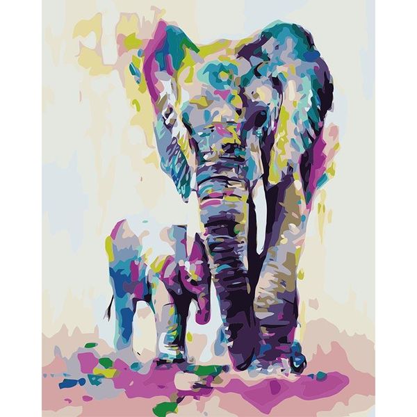

paintings elephant and child paint by numbers coloring hand painted wall art kits drawing canvas diy oil painting pictures