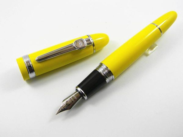 

fountain pens jinhao yellow pen silver accessories screw safety design m nib