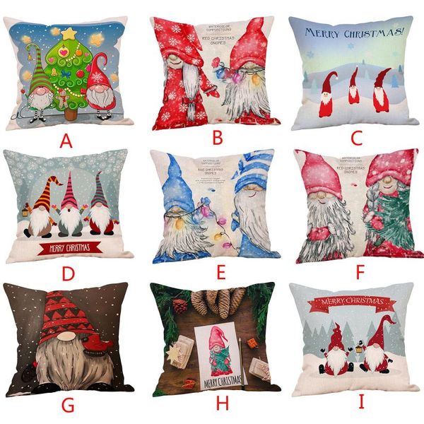 

pillow case christmas flax soft faceless old men painted pillowcase decorative cushion cover for sofa pillows