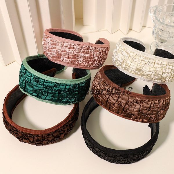 

winter fold wide bezel headbands hairband women clips hair accessories girls warm headband opaska do wlosow bandeau femme diademas, Silver