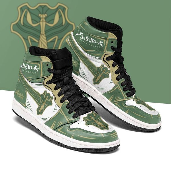 

green mantis magic knight sneakers black clover anime