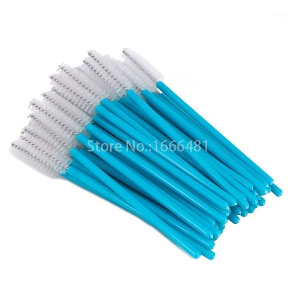 

100pcs/lot blue handle nylon disposable mascara wands makeup tools1
