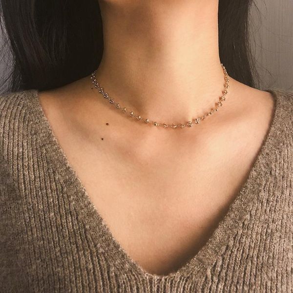 

chokers gold silver necklace for women chocker short chain jewelry accessories gift decor, Golden;silver