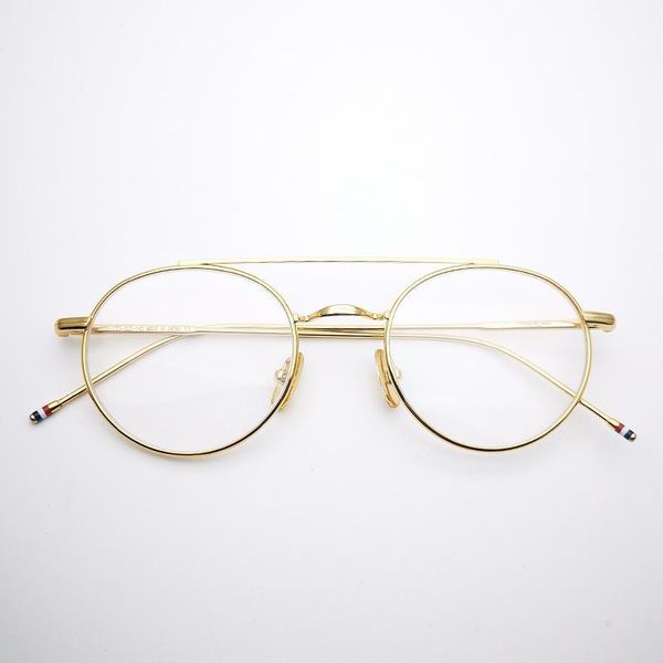 

gold york thom brand fashional square eyeglasses frame men women classic reading glasses 2021 spectacle frames myopia lens fashion sunglasse, Black