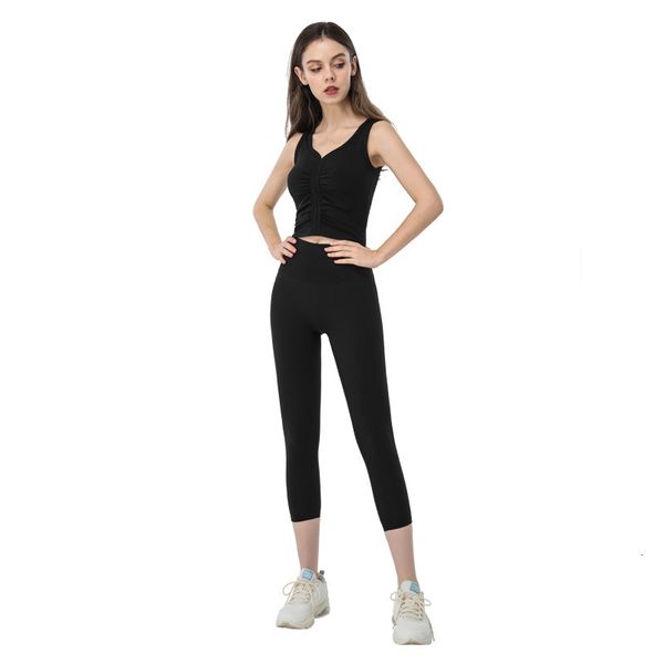 

women's tracksuits yoga suit lanxu band label swiftly sports women's back bra shockproof quick drying naked fitness vest two piece, Gray