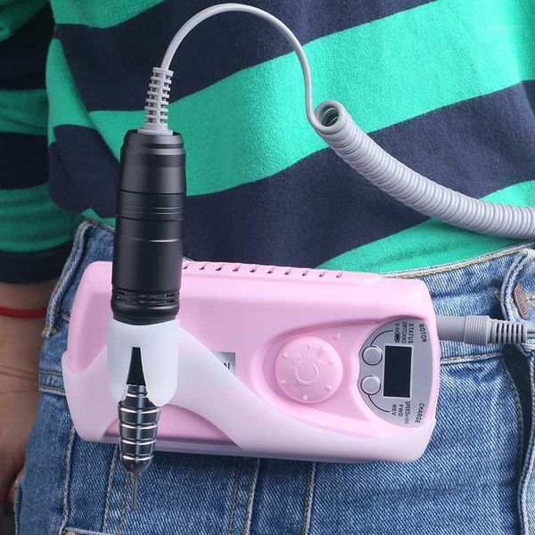 

portable charge electric nail drill machine built-in battery manicure pedicure polisher professional nails1, Silver