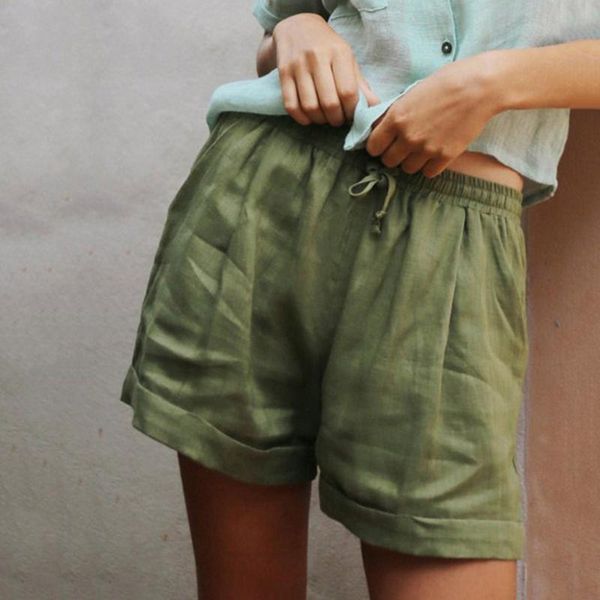 

women's shorts womens comfy drawstring splice sports casual elastic waist pocketed loose solid color plus size, White;black