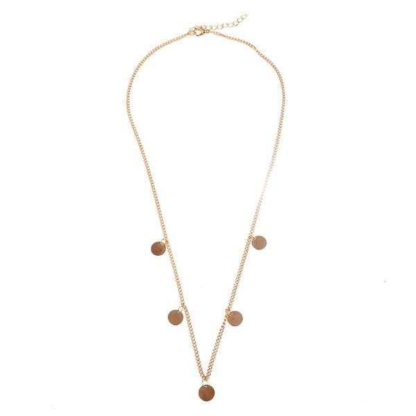 

chokers fashion handmade tassel sequins disc choker necklaces for women coin pendant necklace jewelry, Golden;silver