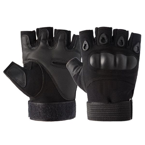 

cycling gloves outdoor mens tactical half-finger motorcycle riding, Black
