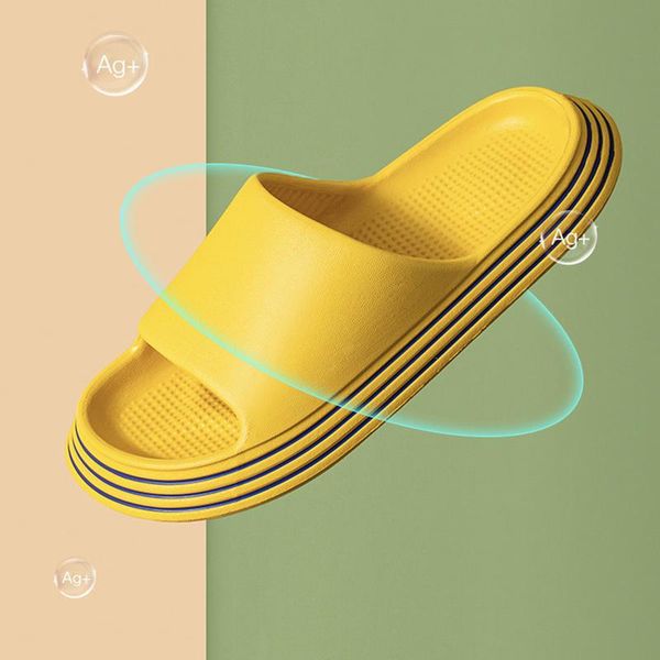 

bathroom slippers men women lightweight soft sole comfortable summer sandals non slip solid color couple indoor flip flops, Black