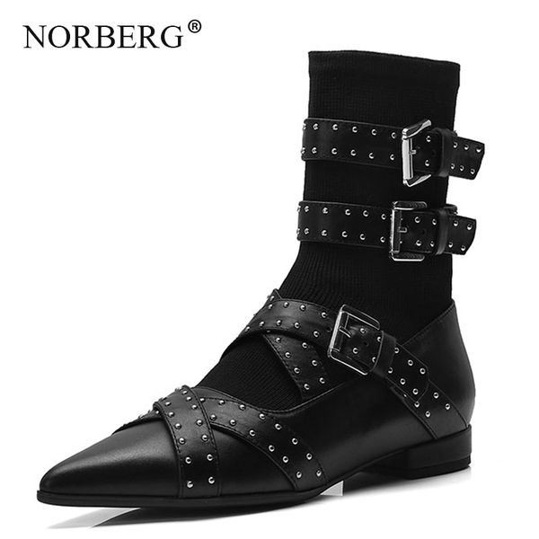 

fashion ladies boots locomotive must-have motorcycle boots fashion personality pointed buckle female boots 210507, Black