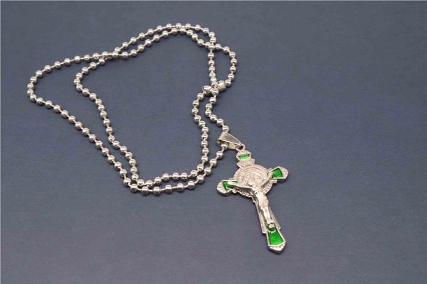

pendant necklaces christian cross necklace. fashion rosary necklace beaded long chain. casual, Silver