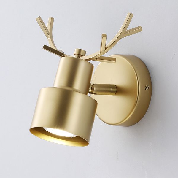 

creative bedroom bedside wall lamps personality antler lamp modern living room study simple golden led wall light fixtures nordic children&#