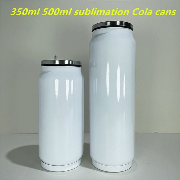 DIY Sublimação Cola Caneca Caneca 17oz Soda Can Coffee Cola Copos de Aço Inoxidável Bebidas Bebidas Duplo Vácuo Isolado Coke Jar