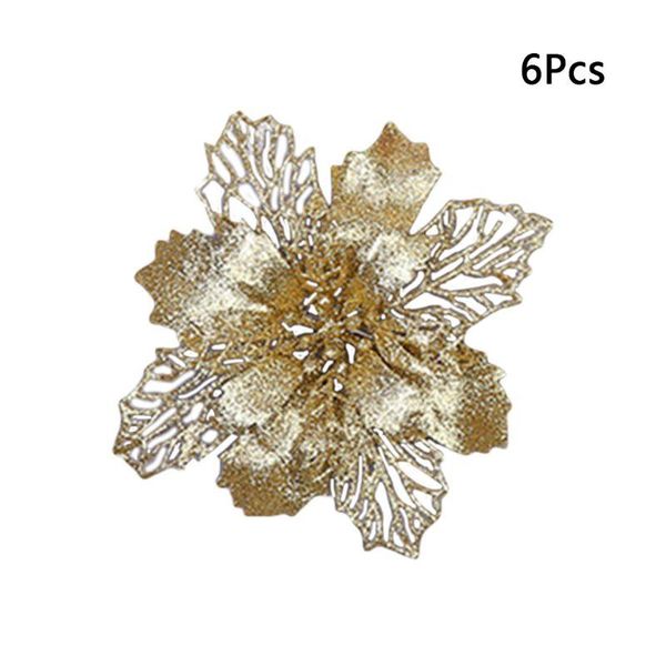 

artificial christmas flowers glitter fake merry tree decor 72xf party decoration