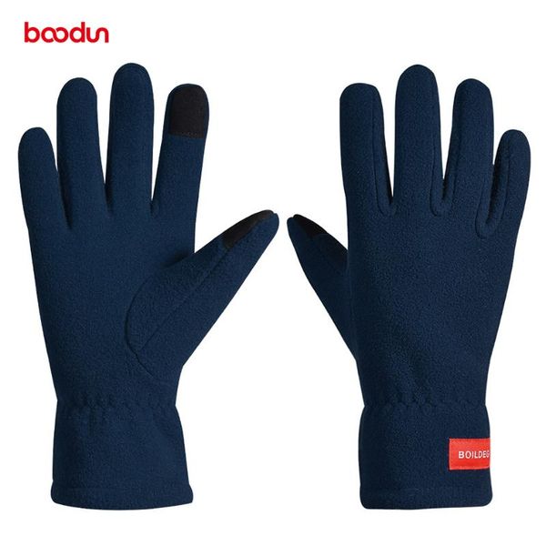 

boodun men women touch screen winter thermal warm cycling bicycle bike outdoor hiking motorcycle gloves sports full finger, Black
