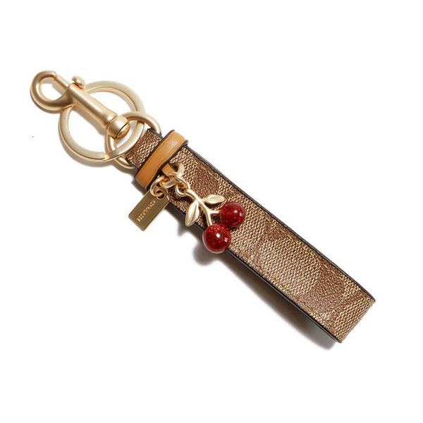 

key rings leather chain car c cherry pendant creative bag, Slivery;golden