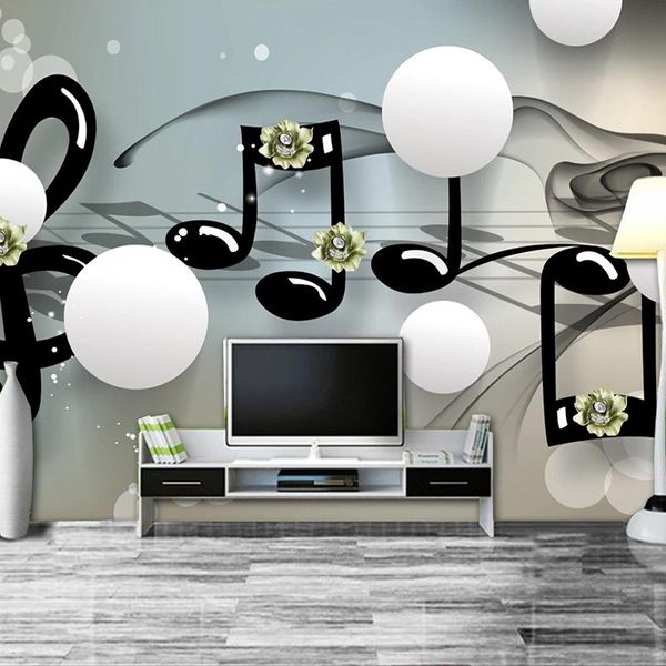 

wallpapers custom wallpaper murals 3d stereoscopic circle ball abstract musical note living room sofa tv background mural papel de parede