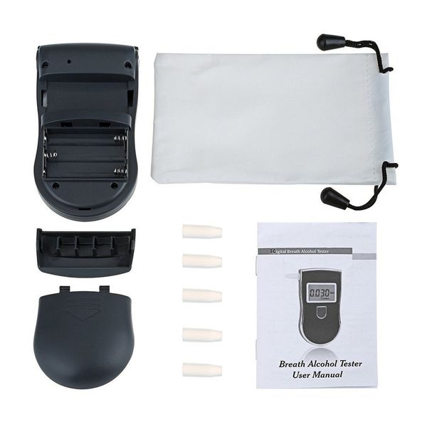 

portable police blast test analyzer detector digital lcd alcohol sensor breath tester with 5 wegwerp moon pieces 818