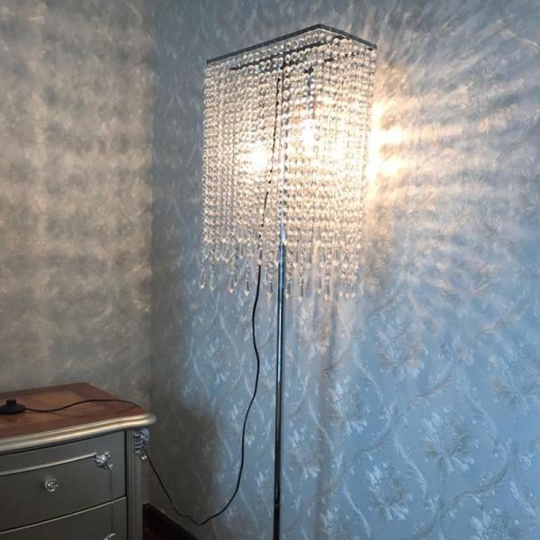 

floor lamps high clear k9 crystal light for showcase living room luxury led lamp commercial lighting lampada reading stand