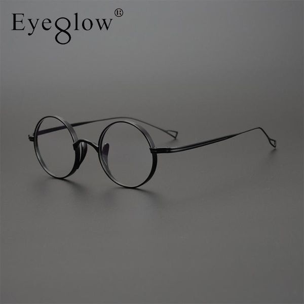 

fashion sunglasses frames japanese pure titanium small round frame retro glasses ultra light face, Black
