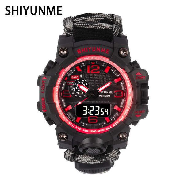 

shiyunme men sports quartz watches luxury brand led digital clock military waterproof wristwatches relogio masculino 210728, Slivery;brown