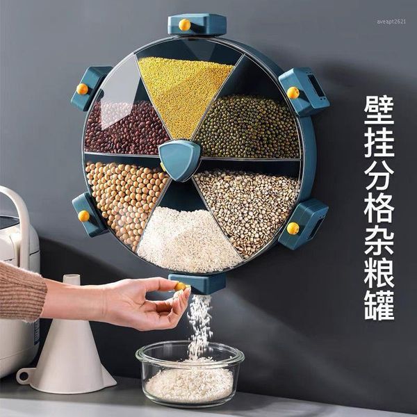 

grain storage box partition wall mounted household sealed can tank classification containers bottles & jars