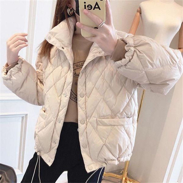 

women's down & parkas winter spring woman long jacket 2021 female solid color outerwear ladies plus size s-l windproof q157, Black