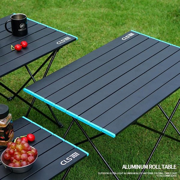 

folding table aluminum alloy lightweight barbecue outdoor portable picnic large fishing accessories