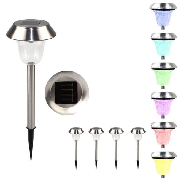 

lawn lamps brand 4 pcs outdoor led garden pathway stainless steel lamp solar light color changing