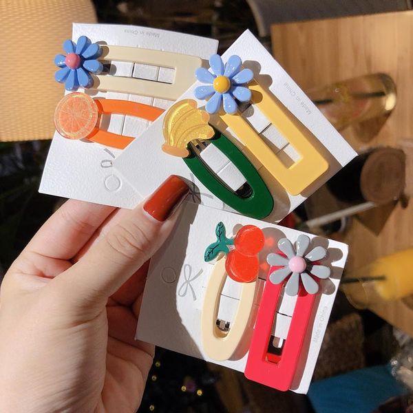 

hair accessories 2pcs clip set girl cute bands bow fruit headwear hairpins cartoon band hairpin headdress, Slivery;white