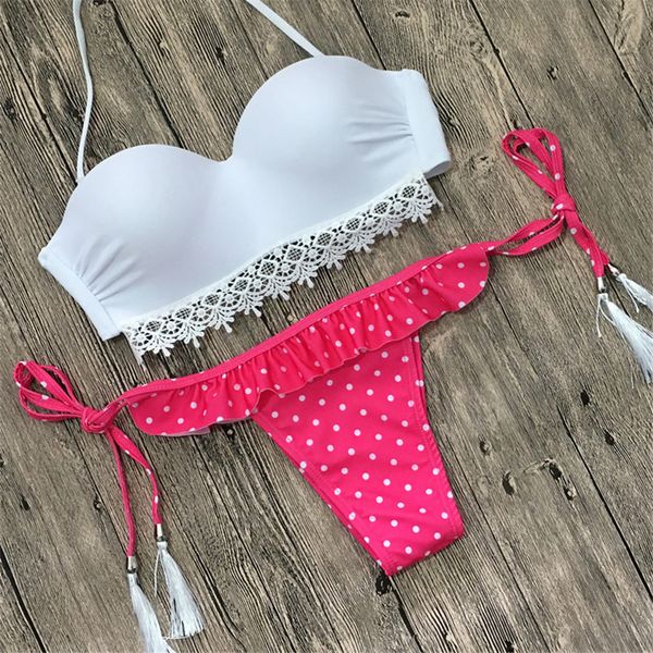 

yicn 2021 lace bikinis set halter push up biquini swim wear bathing suit beach bikinis swimsuit women brazilian swimwear