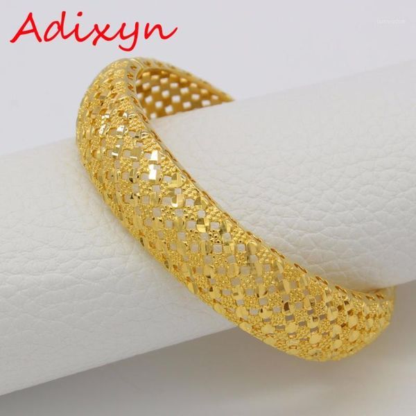 

adixyn 6cm/2.36inch(openable) dubai bangle for women gold color jewelry ethiopian african bracelet arab gifts n18221, Black
