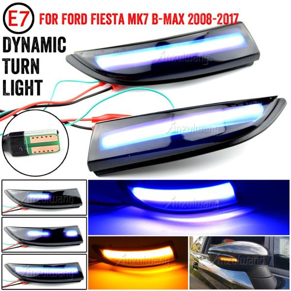 

emergency lights 2pcs dynamic led turn signal light flowing side wing rearview mirror indicator for fiesta 7 2008-2021 b-max