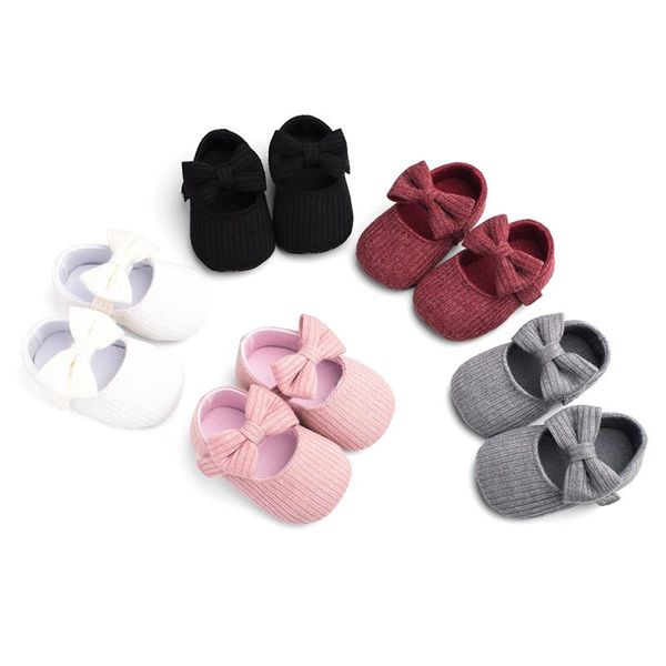 

knitted bowknot baby shoes cotton born toddler first walkers soft sole non slip spring autumn infant girl for kids