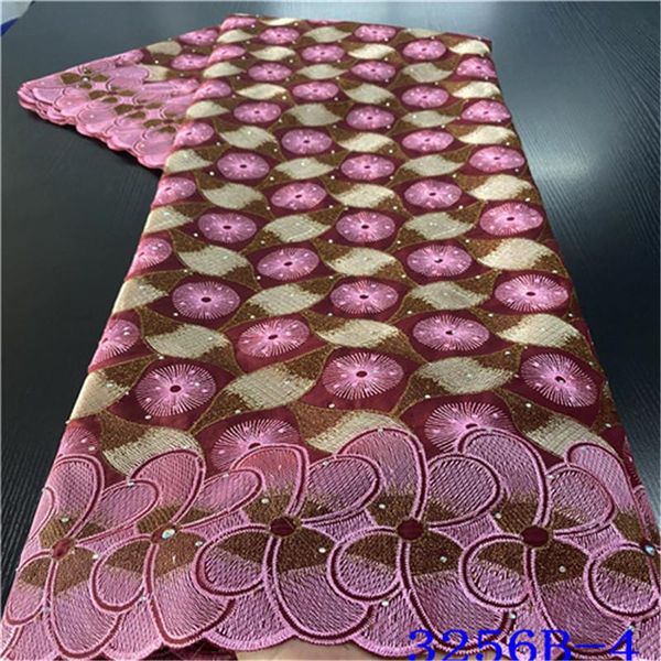

ribbon wholesale milk silk lace fabric quality african dry nigerian swiss for womanparty dress 5yards na3256b-2, Pink;blue