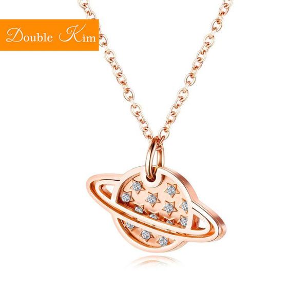 

satr pendant necklace gold rose color titanium stainless steel material chain necklaces fashion trendy women jewelry gift, Silver