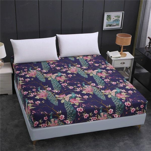 

sheets & sets 1pc 100% polyester priting fitted sheet mattress cover four corners with elastic