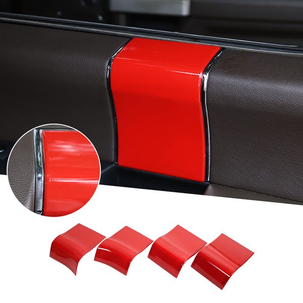 Carro interno da porta do punho da porta de corte adesivo para ford f150 15+ Acessórios interiores automáticos 4 pcs vermelhos