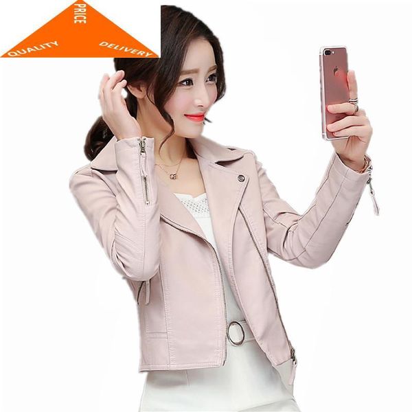 

women's leather & faux 2021 pu jacket autumn short coat black jackets spring ladies coats female clothes chaquetas invierno mujer lwl89