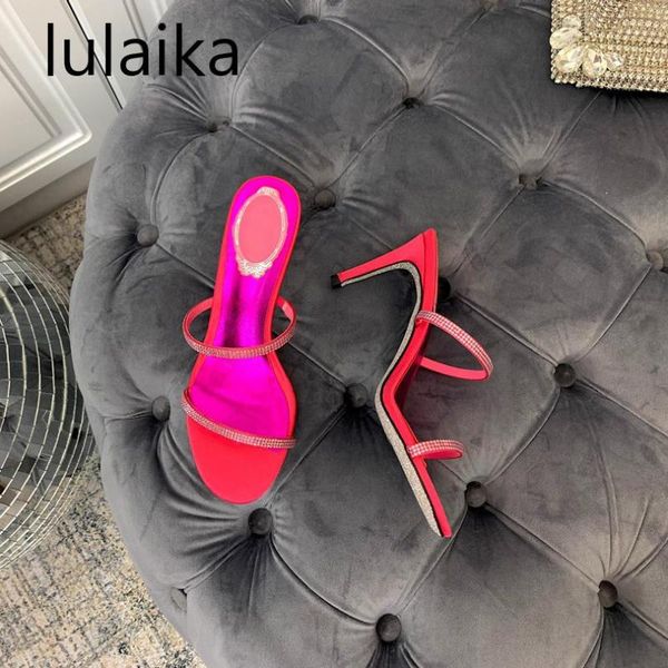 

design women rhinestone one word strap high heel slippers open toe silver gold outdoor sandals round .5cm, Black