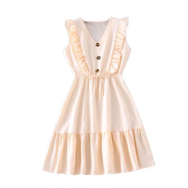 

casual dresses fashion women ruffles high waist v-neck sleeveless party mini dress beachwear, Black;gray