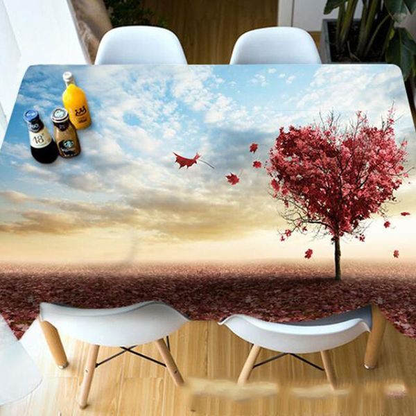 

table cloth creative love tree 3d printed pattern rectangular tablecloths picnic dustproof cover tea machine bedside cabinet mat
