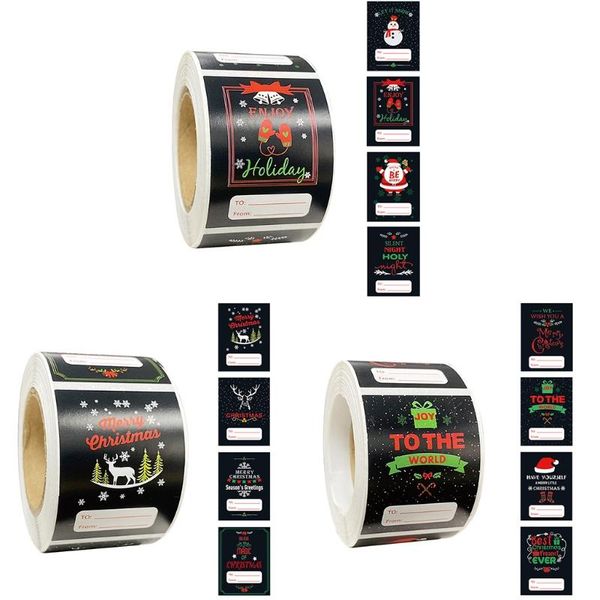 

wall stickers 27rf 300pcs merry christmas labels roll 4 designs rectangle xmas decorative