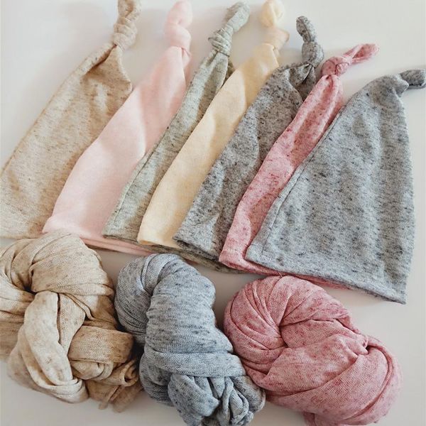 

born stretch wrap+ hat for pography props baby boy girl shoot cocoon studio shooting accessories caps & hats, Yellow