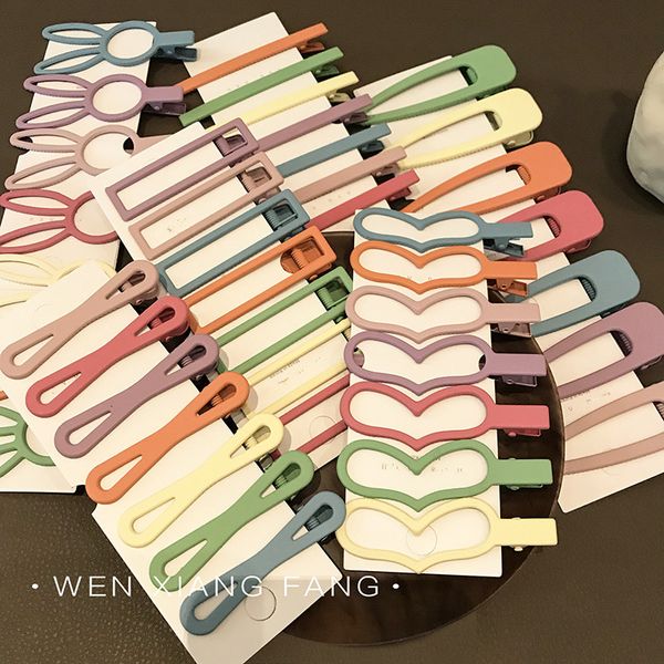 

barrettes hairpin 7-piece cute frosted , korean geometric side clip, bb banger and, Golden;silver