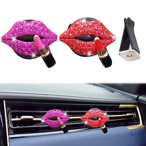 

car air freshener drill outlet perfume lipstick female decorative clip.