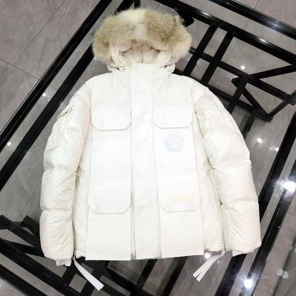 

luxury digner down puffer et mens goose canadian coat winter women 2021 new fashion long-sved limited white parka men's thick couple, Black