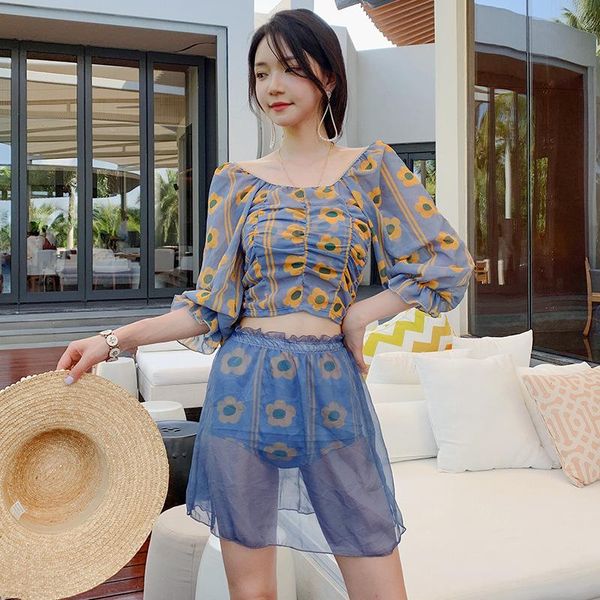 

swimsuit female tankini swimming suit trendy two piece swim summer beach plus size women pieces swimwear printed split two-piece suits
